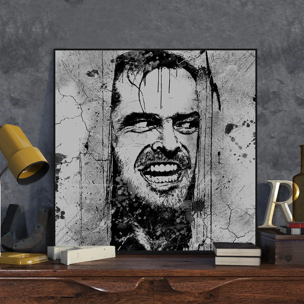 Современный скандинавский Черный Белый Сияющий поп фильм ужас А4 плакат печать