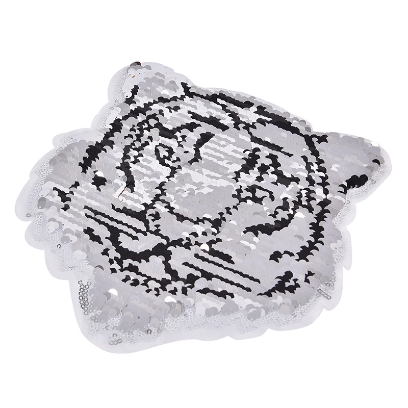 1 нашивка с пайетками двусторонняя тигровыми блестками для одежды сделай сам