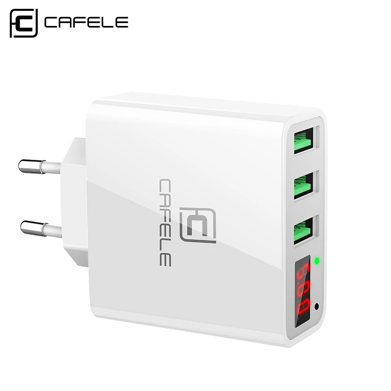 Cafele 3 порта USB зарядное устройство светодиодный дисплей ЕС США штекер Макс выход DC