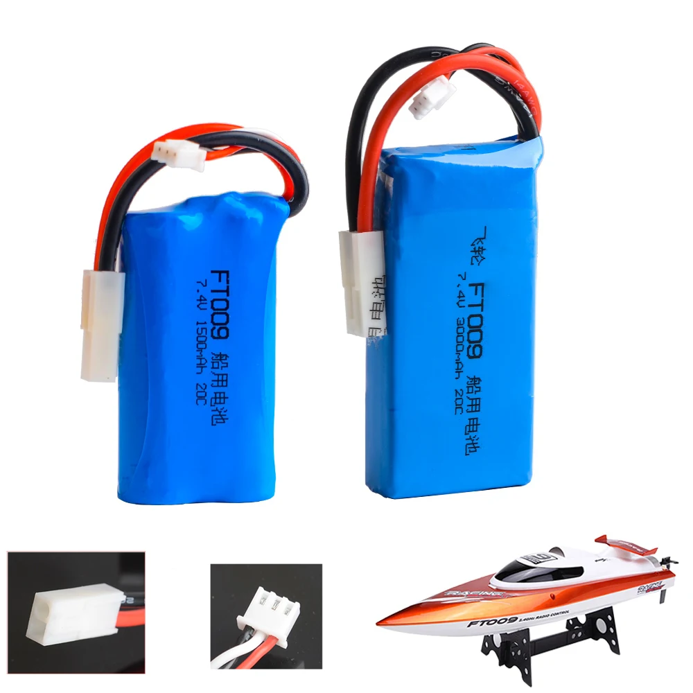 1 шт. 7 4 в 1500 мА/ч 3000 RC Lipo аккумулятор для FT009 батарейка лодки с дистанционным