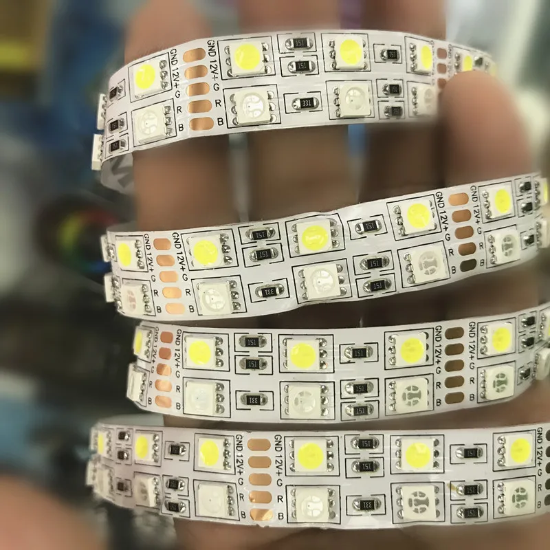 Двухрядные водонепроницаемые гибсветодиодный светодиодные ленты 5050 SMD RGBW RGBWW RGB 12