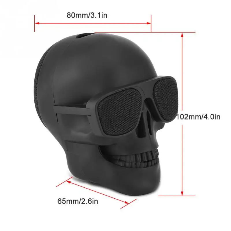 Портативная мини колонка с головой черепа беспроводная Bluetooth 4 0 стереозвук