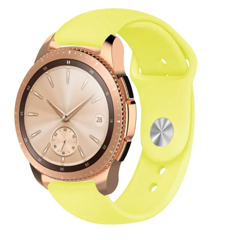 Yellow Силиконовый ремешок для часов Замена для samsung Active R500/samsung Galaxy Watch R810 42 мм/samsung gear Sport R600/samsung R720 - Цвет ремешка: Yellow