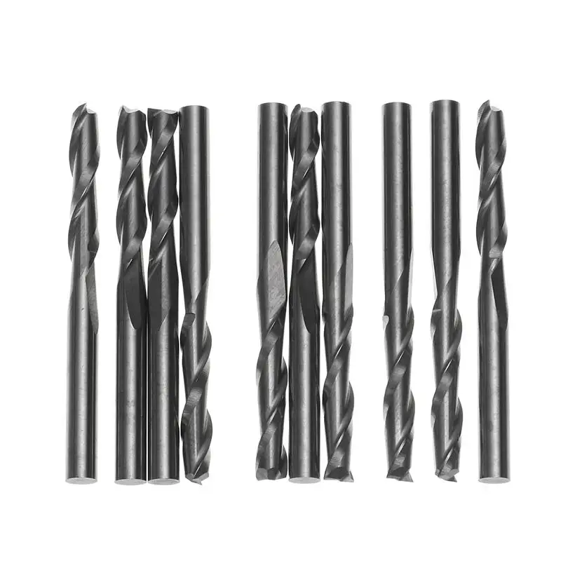 Drillpro 10 шт. 1/8 дюйма 17 мм карбида плоский нос концом мельница CNC фрезы Двухместный Флейта Спираль