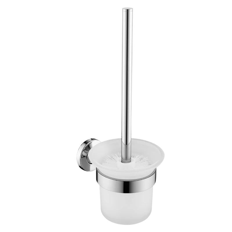 Toilet Brush Holder Набор аксессуаров для ванной комнаты с зеркальным покрытием, настенная мыльница, крючок для халата, полотенце, кольцо в рулоне, держатель для бумаги, держатель для туалетной щетки SUS 304 - Цвет: Toilet Brush Holder