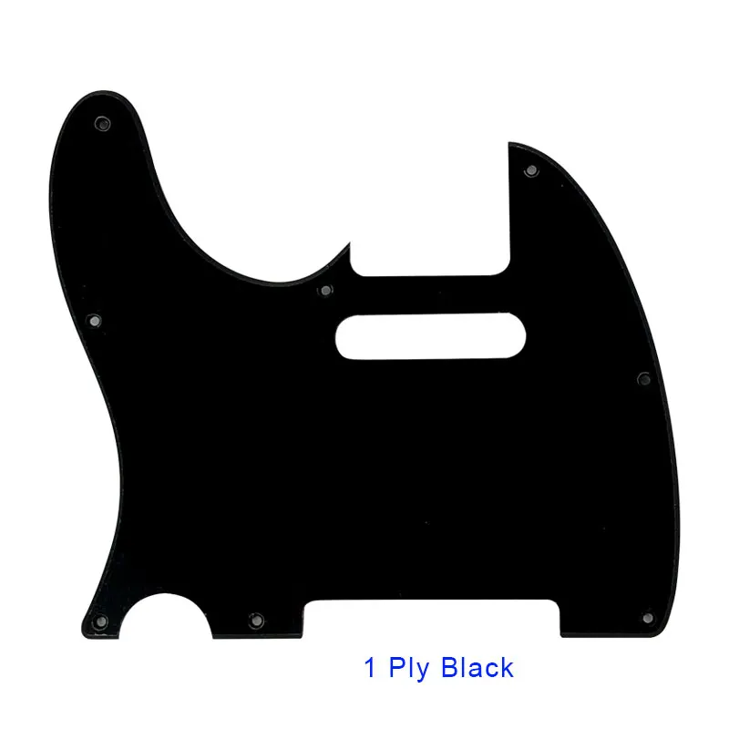 Pleroo Гитары аксессуары для левой руки Pickguards для американский Стандартный Tele гитара Telecaster 8 Винт гитара отверстия защитная пластина - Цвет: 1 ply black