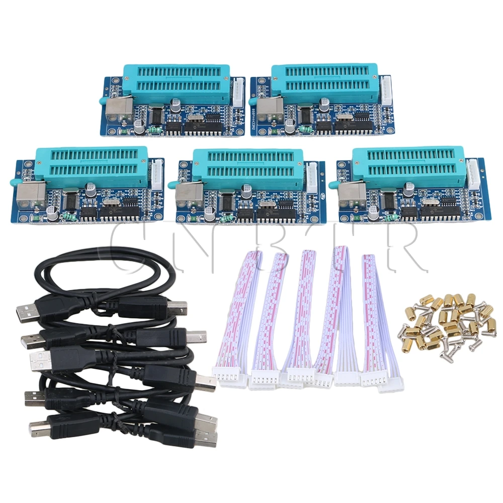 

CNBTR мини PIC микроконтроллер USB Автоматический программирующий программист K150 + ICSP кабель упаковка из 5