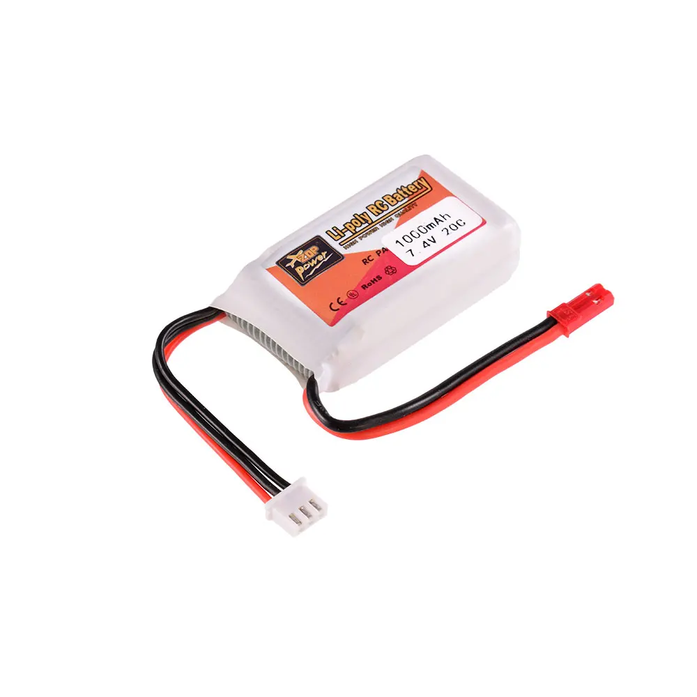 ZOP Power 7 4 В 1000 мАч 20C 2S Lipo батарея JST вилка аккумуляторная для RC FPV гоночный Дрон