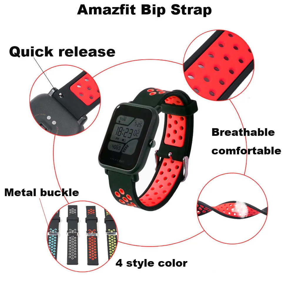 7/лот для Xiaomi Huami Amazfit Bip Bit Lite ремешок часов 20 мм наручный браслет защита экрана