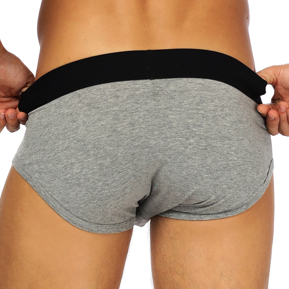 Мужские трусы брифы из хлопка желтые сексуальное нижнее белье для мужчин