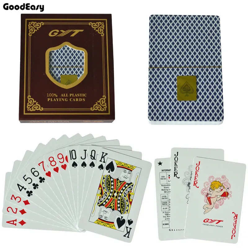 688-blue GYT пластиковая игральная карта Texas Hold'em Poker игральная карта черный Джек настольная игра водонепроницаемая высокое качество - Цвет: 688-blue