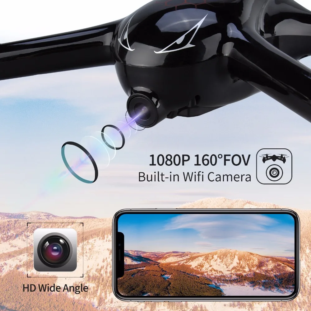 JJRC X8 5G WiFi FPV RC Дрон GPS позиционирование высота удержания 1080P камера Квадрокоптер Wi