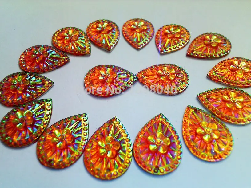 Golden AB colour Drop shape Sew on crystal 13*18mm rhinestones accessory gemstone strass 100pcs/bag | Дом и сад