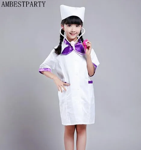 2017 Детский карнавальный костюм на Хэллоуин доктора униформа медсестры