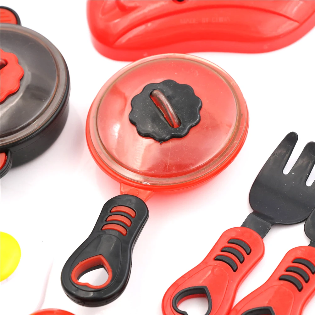 

Kids Children House Kitchen Pretend Play Toys Simulation Plastic Utensils Cooking Food Dishes Pots Pans Cookware Toys 1 Set
