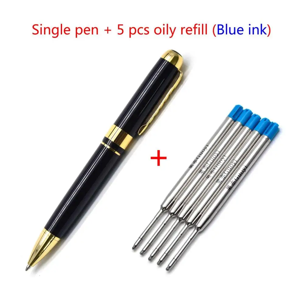 Black-5 Blue refill CCCAGYA C010 Классическая тяжелая металлическая вращающаяся Шариковая ручка для обучения в офисе, школе, Канцелярский подарок; ручка и бизнес-ручка для отеля - Цвет: Black-5 Blue refill