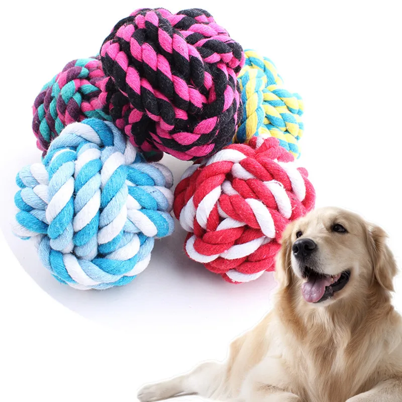

Pet Dog Play Rope Ball Toys Dog Cotton Rope Puppy Pplay Toys for dog teeth cleaning toys for small large dogs S