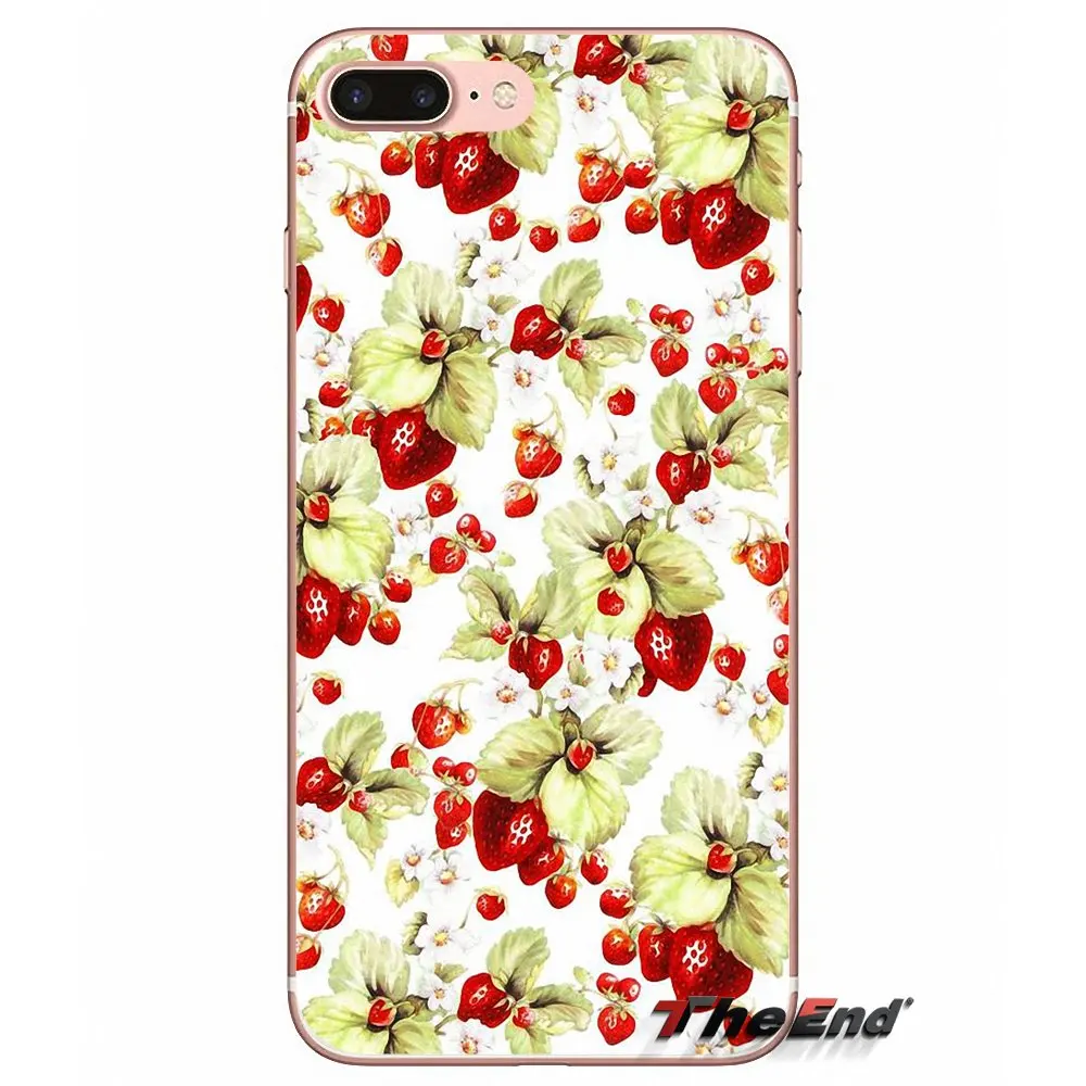 Мягкий чехол с рисунком клубники и фруктов для Samsung Galaxy S3 S4 S5 MINI S6 S7 edge S8 Plus Note 2 3 4 5