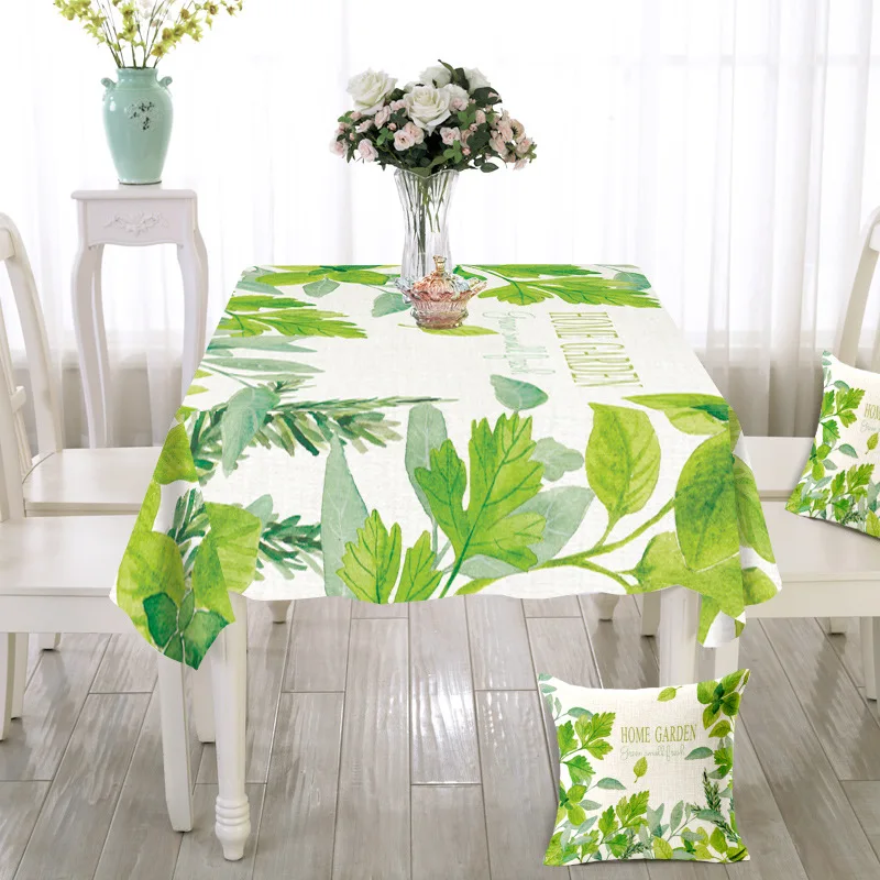 Пасторальная прямоугольная круглая скатерть покрывающая полотенца тропический