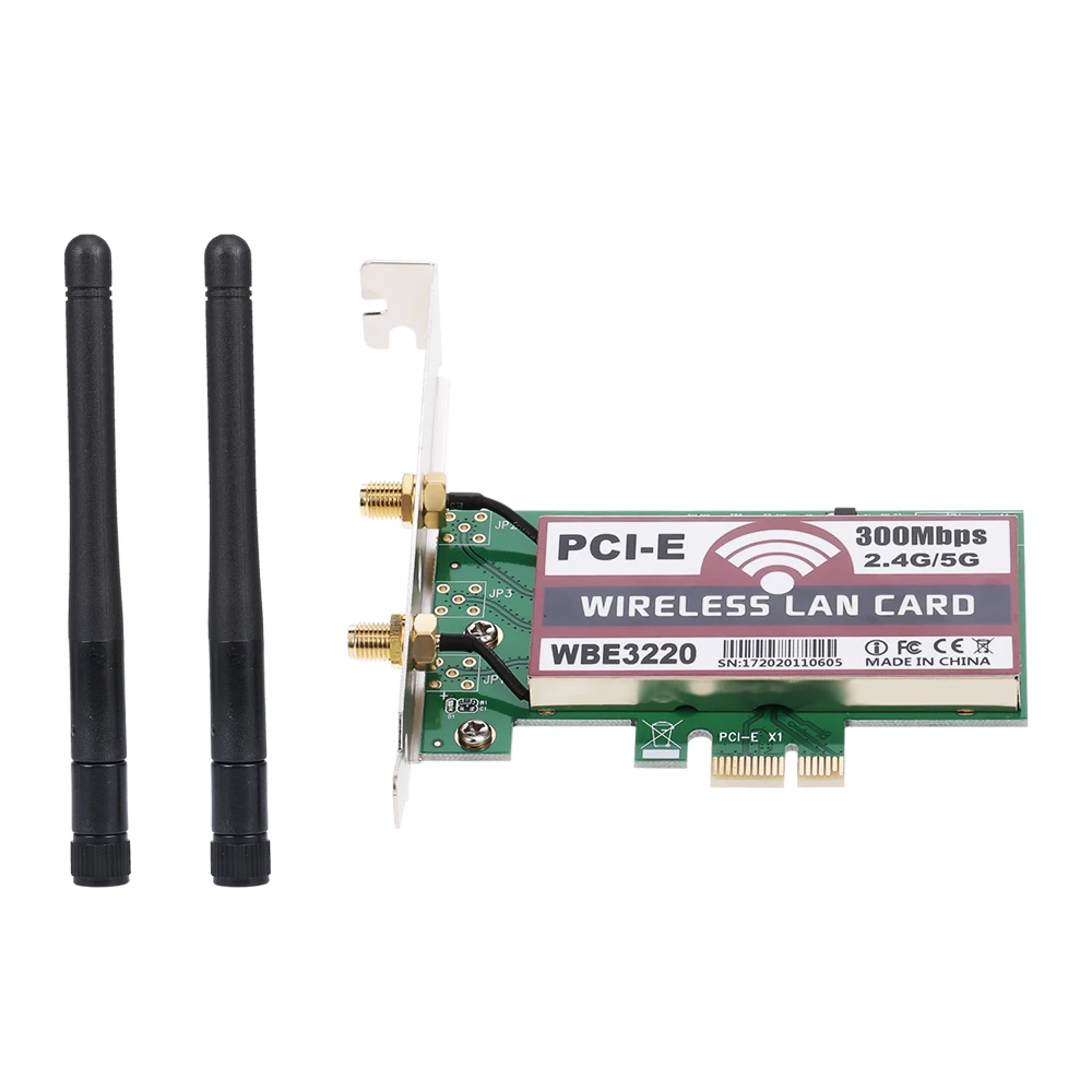 2 4 ГГц/5 ГГц 300 Мбит/с беспроводная сеть Wi Fi LAN PCI E X1 разъем адаптера карты с