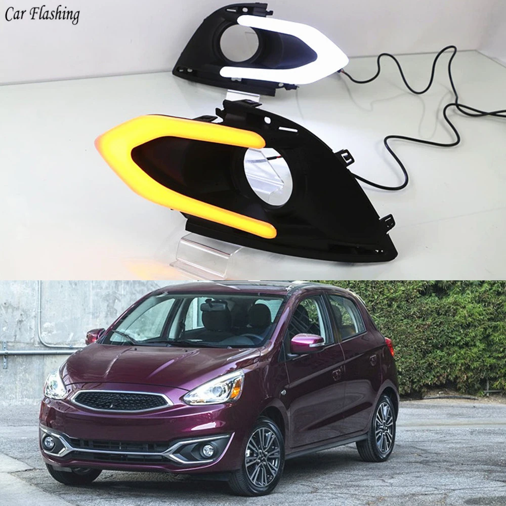 Автомобильный мигающий 1 комплект 12 В ABS для Mitsubishi Mirage 2016 2017 светодиодные дневные