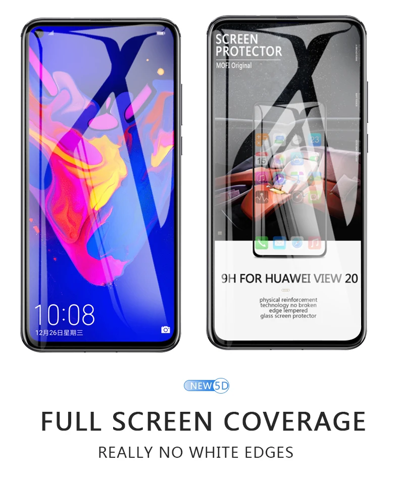Honor view 20 стекло MOFI для huawei honor view 20 Закаленное стекло пленка honor V20 полное покрытие экрана протектор V20 стеклянная пленка 2 шт
