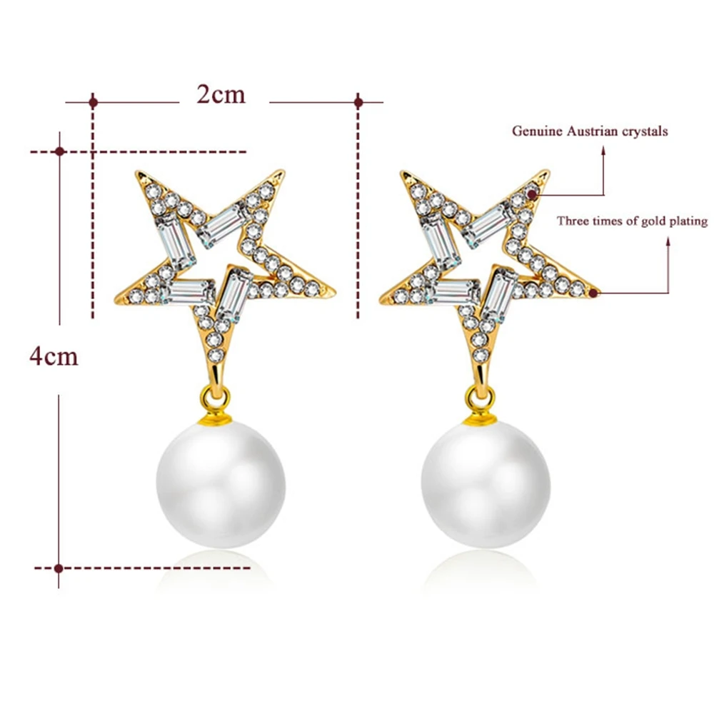 Серьги женские золотистые с кристаллами и звездами 2018|brand earrings for women|earrings womenearrings