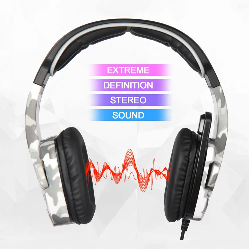 SADES SA 708GT Casque PS4 гарнитура с микрофоном ПК геймерские камуфляжные стереонаушники