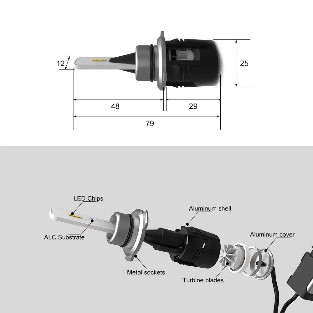 Fuleem 4PCS Car Combo 9005 HB3 CSP Y19 LED Headlight Kits Hi/Lo Beam 7200LM 6000K For Toyota Rav4 2013-2015 | Автомобили и