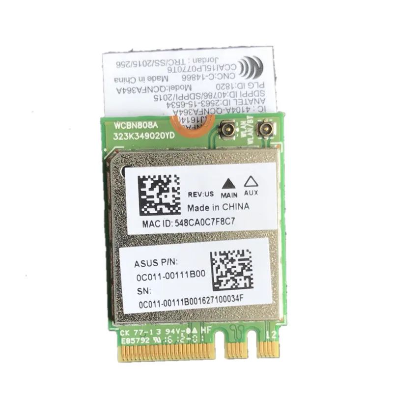 Карта WLAN QCNFA364A 802.11a/b/g/n/ac ABGN AC сетевой модуль карта + Bluetooth V4.1 для Atheros WCBN808A 867 Мбит/с