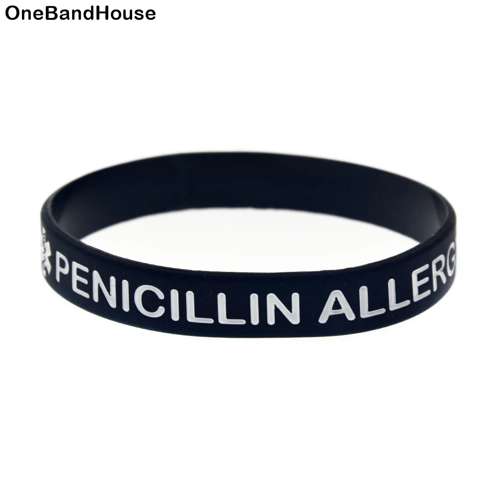 

1PC PENICILLIN ALLERGY Silicone Wristband Debossed Logo