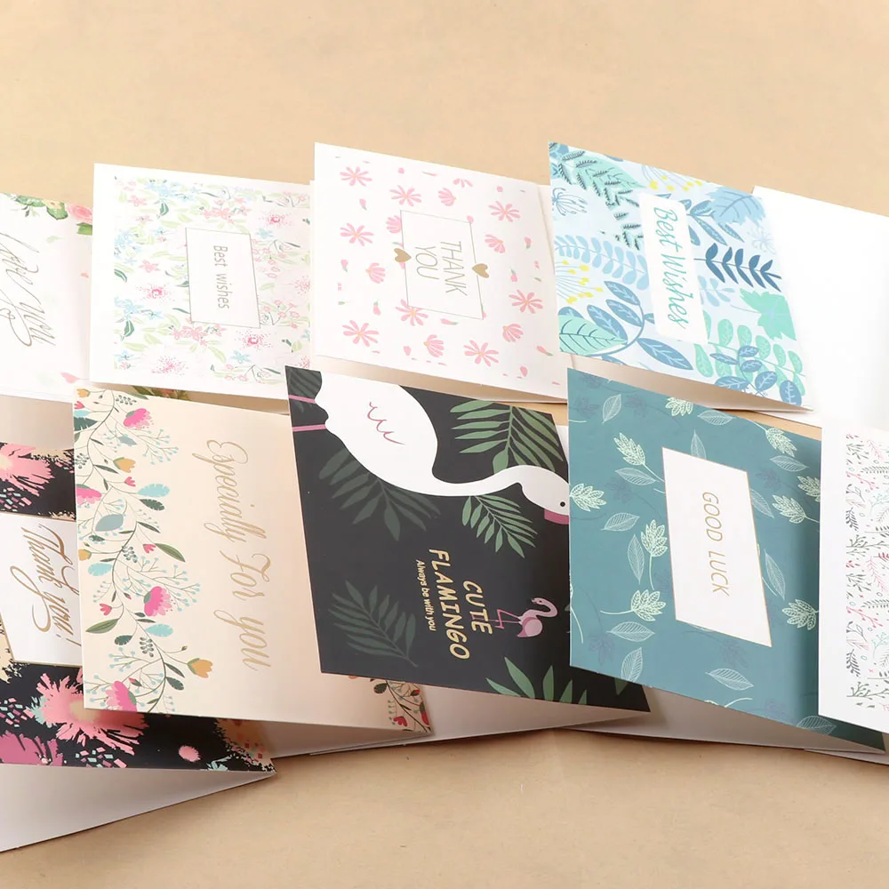 Random 9Pcs Thank You And Best Wishes Card Invitations Leave Message Greeting For Wedding Birthday New Year Decoration Дом и сад