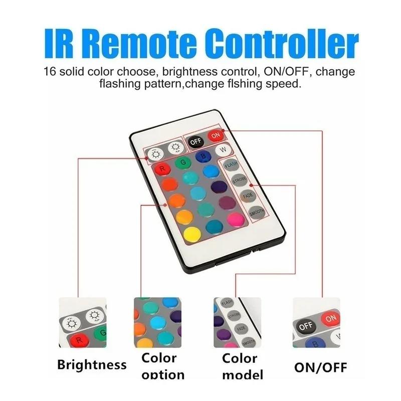 Автомобильный RGB 12 В светодиодный беспроводной ИК-пульт дистанционного управления, многоцветная полоса, светильник, цветные декоративные атмосферные лампы, автомобильный интерьерный светильник