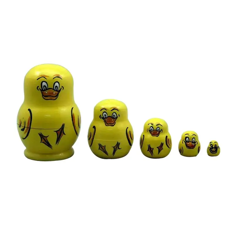5-гнездовые милые деревянные куклы-матрешки животные русская кукла