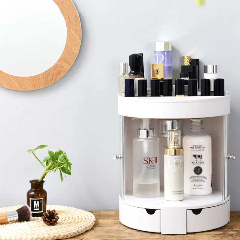 

Cosmetic Storage Box Make Up Box European Desktop Drawer Dust Rack Dressing Table Skin Care Products Storage Box