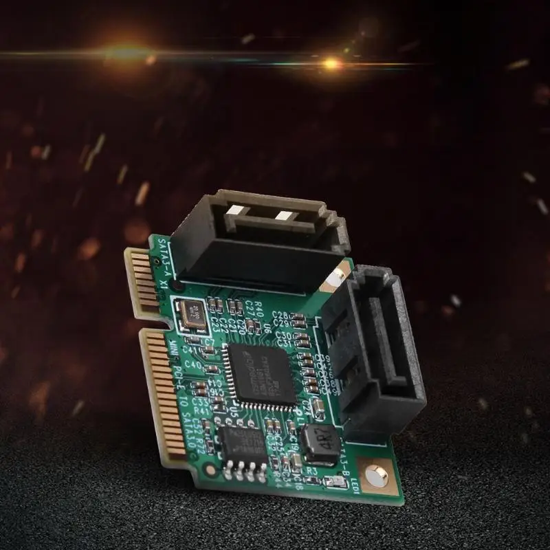 Высокоскоростной адаптер с 2 портами Mini PCI E Express на SATA кабель 3 0 конвертер жестким