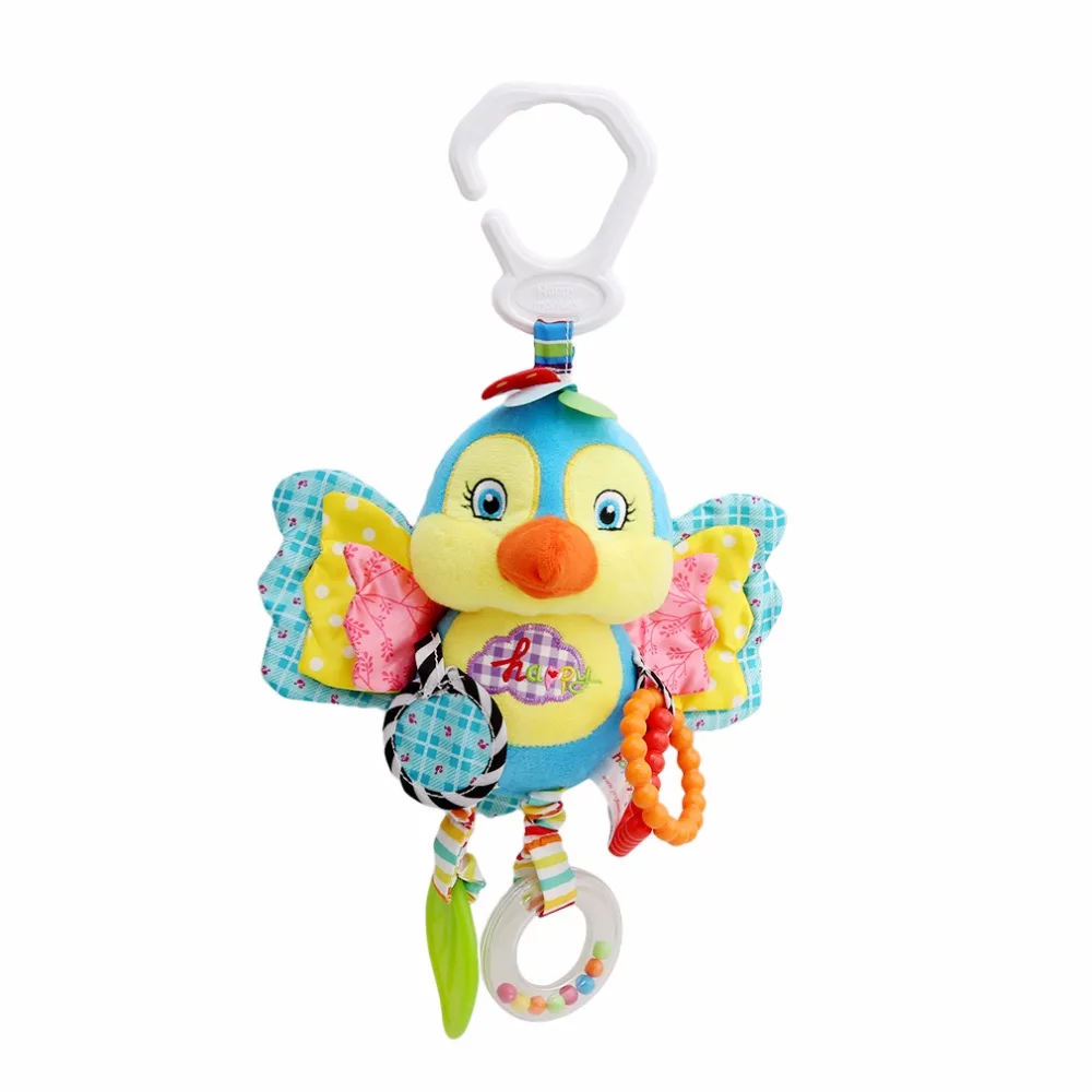 

Baby Animal Rattles Toy Kids Soft Butterfly/Bird/Plush Toy Teether With Sounds Infant Stroller/Bed/Crib Hanging Toys