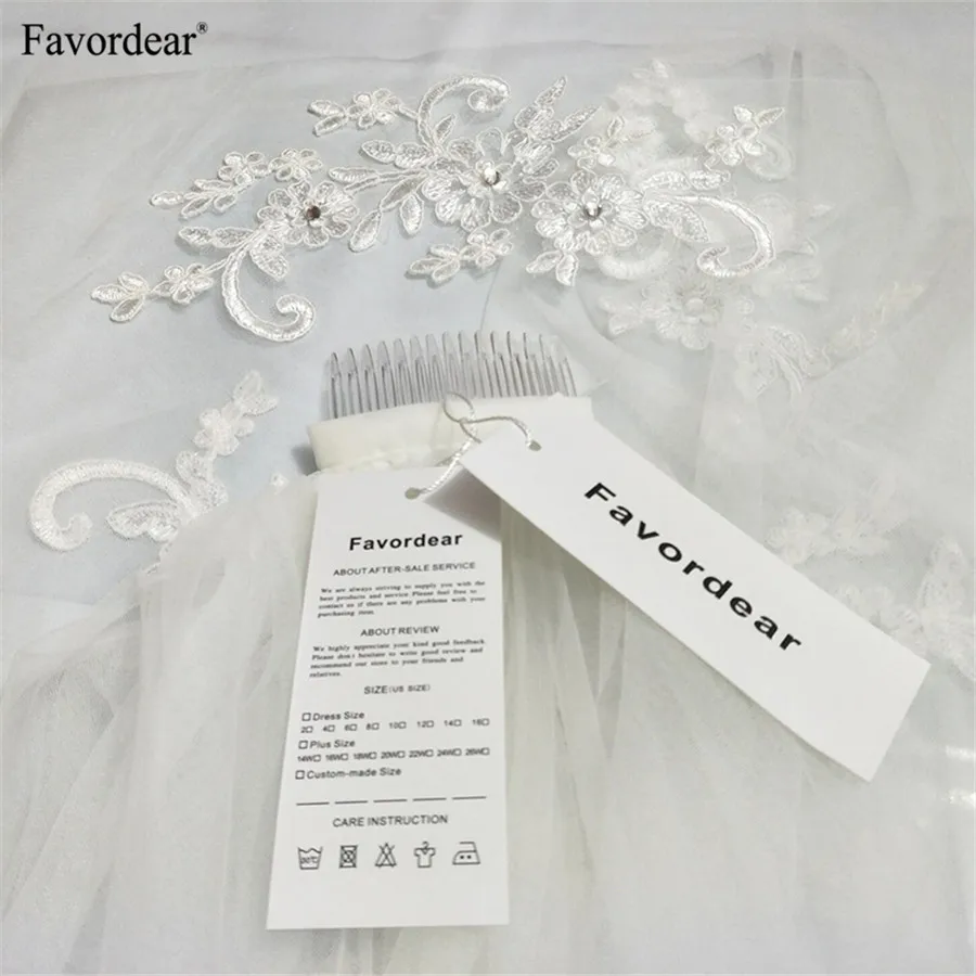 Favordear мягкий тюль 2T вуаль De Mariee короткая фата для невесты Velos Novia 2018 белая