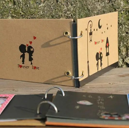 Милый черный мини-лист ручной работы 5 дюймов детский альбом для скрапбукинга с