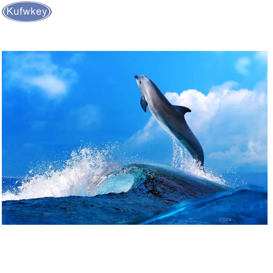 

5D DIY Diamond Painting dolphin,diamond Embroidery animals,Full Square 5d Diamond Cross Stitch Rhinestone Mosaic 3d Painting