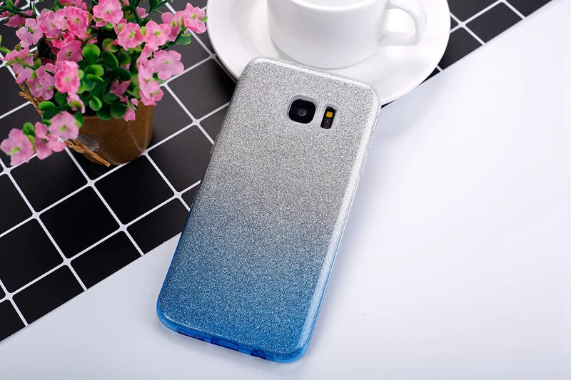 Чехол OLOEY для Funda samsung Galaxy S6 S7 Edge S8 S8 Plus S5 Note 8 5 4 чехол 2 слоя Блестящий сверкающий Мягкий ТПУ силиконовый чехол