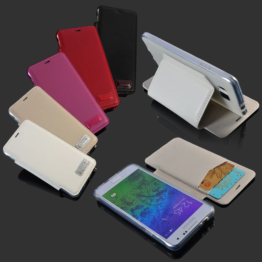 Для Samsung Galaxy Alpha G850F Бесплатный флип чехол из мягкого ТПУ кожи с подставкой для