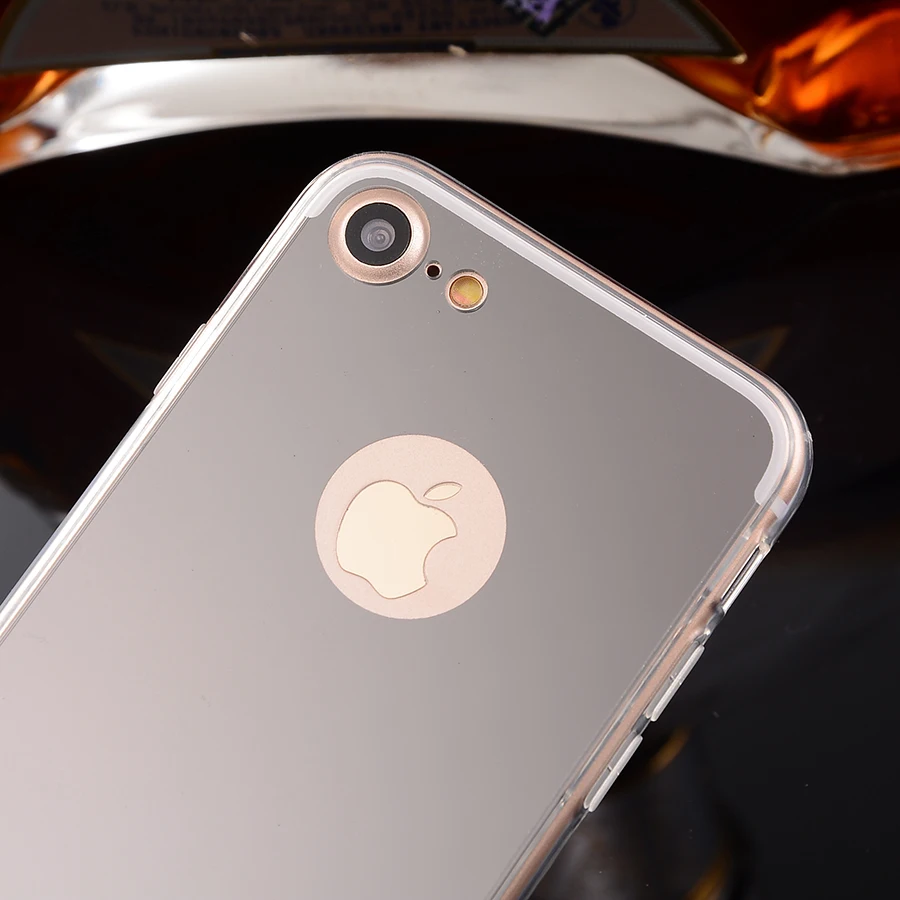 Fundas для Apple iPhone 7 зеркало случае мягкой ТПУ задняя крышка Чехол сотовый телефон В
