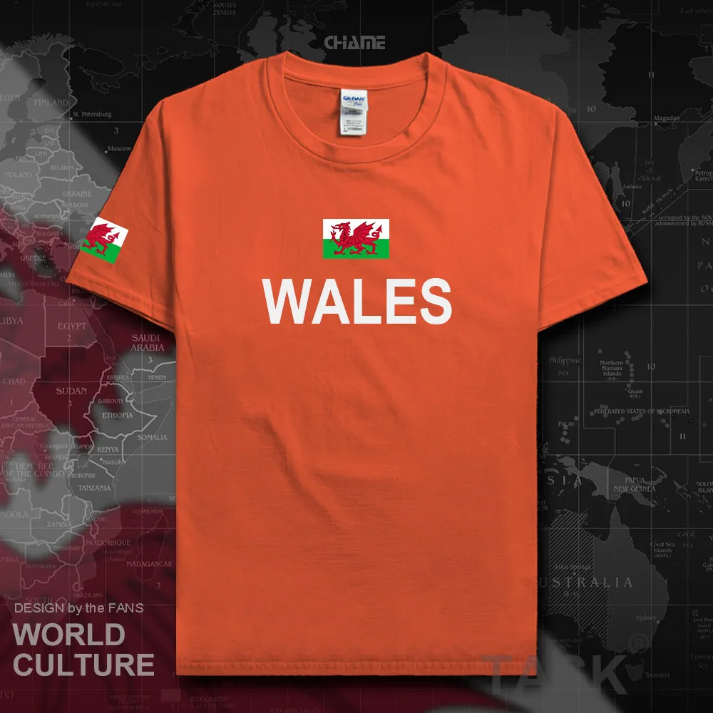 Wales Welsh мужские футболки 2018 Трикотажные хип хоп национальная хлопковая футболка