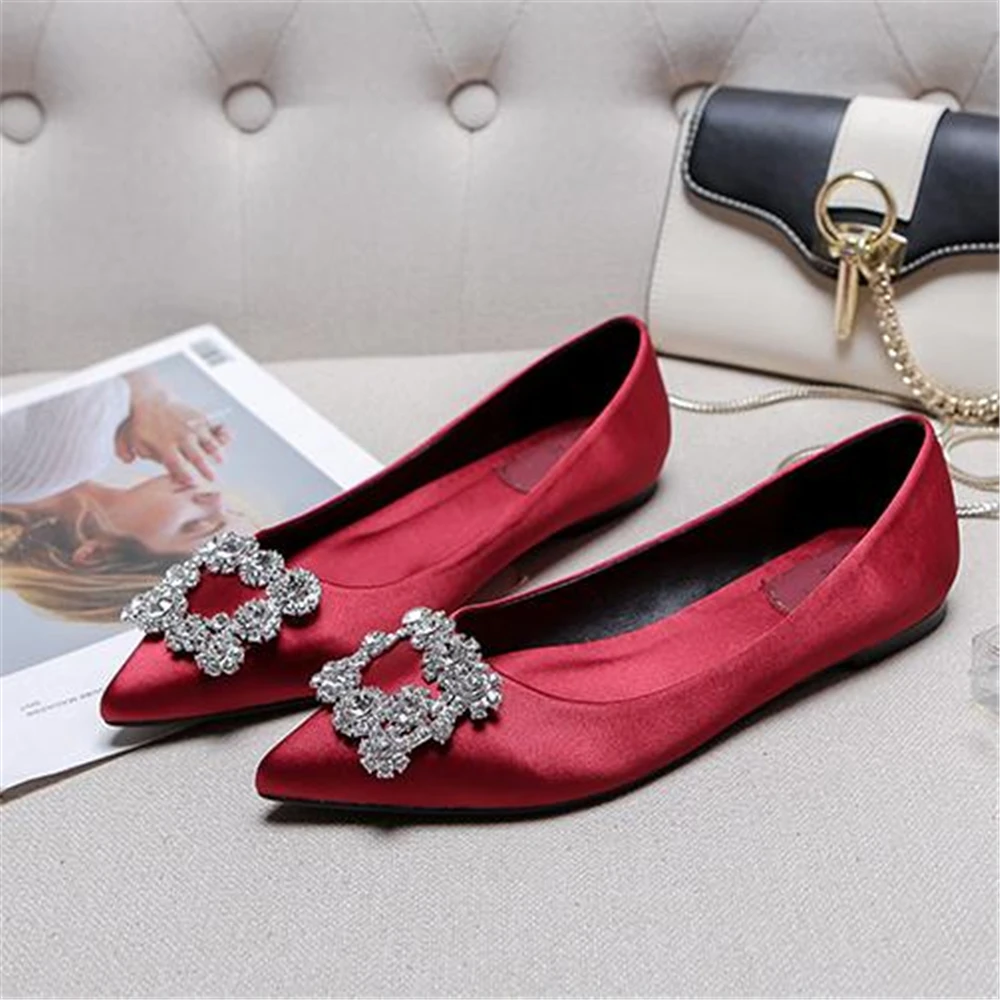 Новинка 2018 женские туфли в европейском стиле с острым носком на плоской подошве