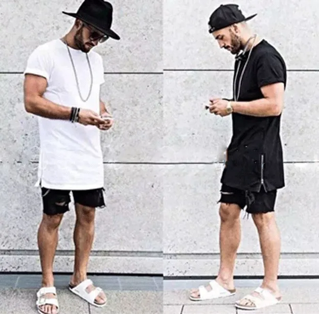 

Футболка мужская с боковой молнией, уличная одежда, стильная тенниска в стиле хип-хоп, модная брендовая Дизайнерская одежда, лето