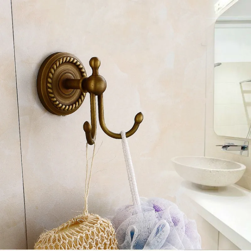 Античная халат одежда крюк латунь отделка Аксессуары для ванной Крючки халатов