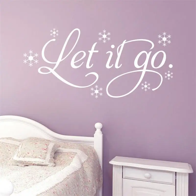Наклейки на стену с героями мультфильмов Let it Go Виниловая наклейка для украшения
