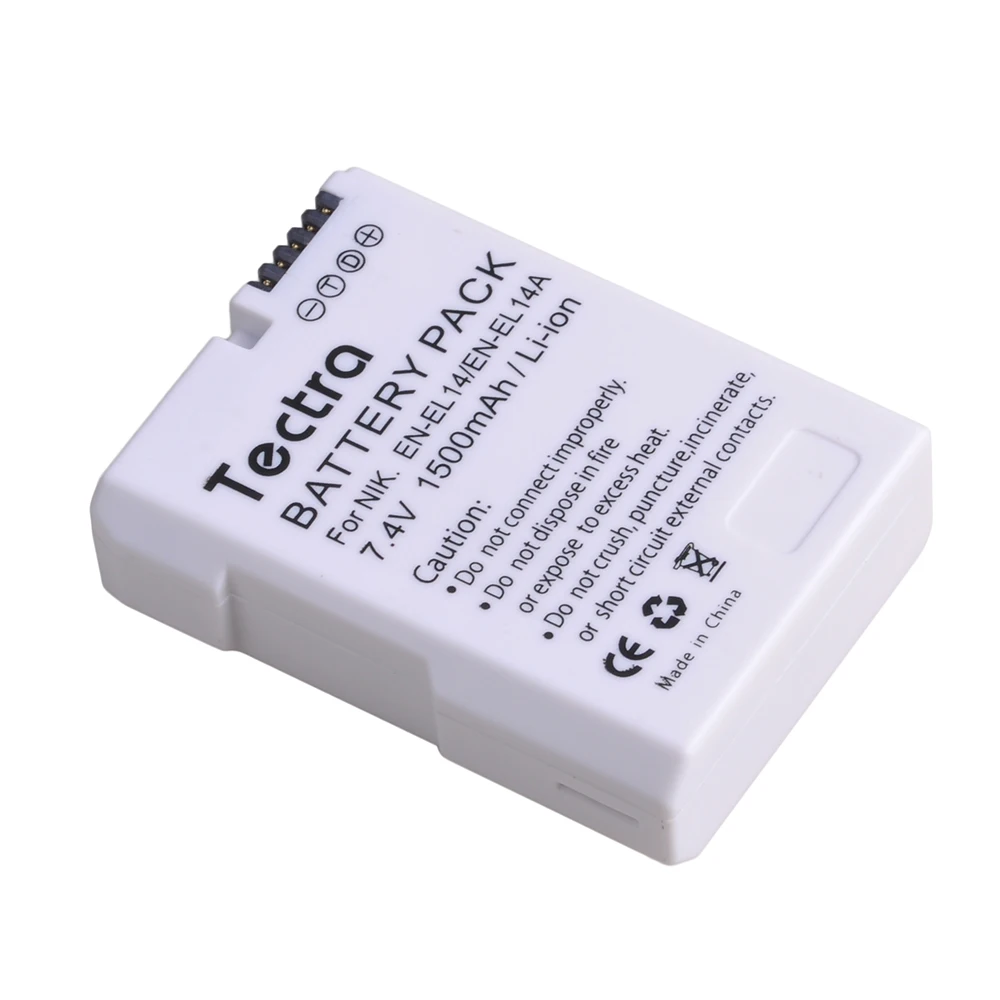 Аккумулятор ENEL14 1500 мА · ч 1 шт. EN-EL14A EN-EL14 для Nikon D3100 D3200 D3300 D3400 D3500 D5600 D5100 D5200 P7000 |