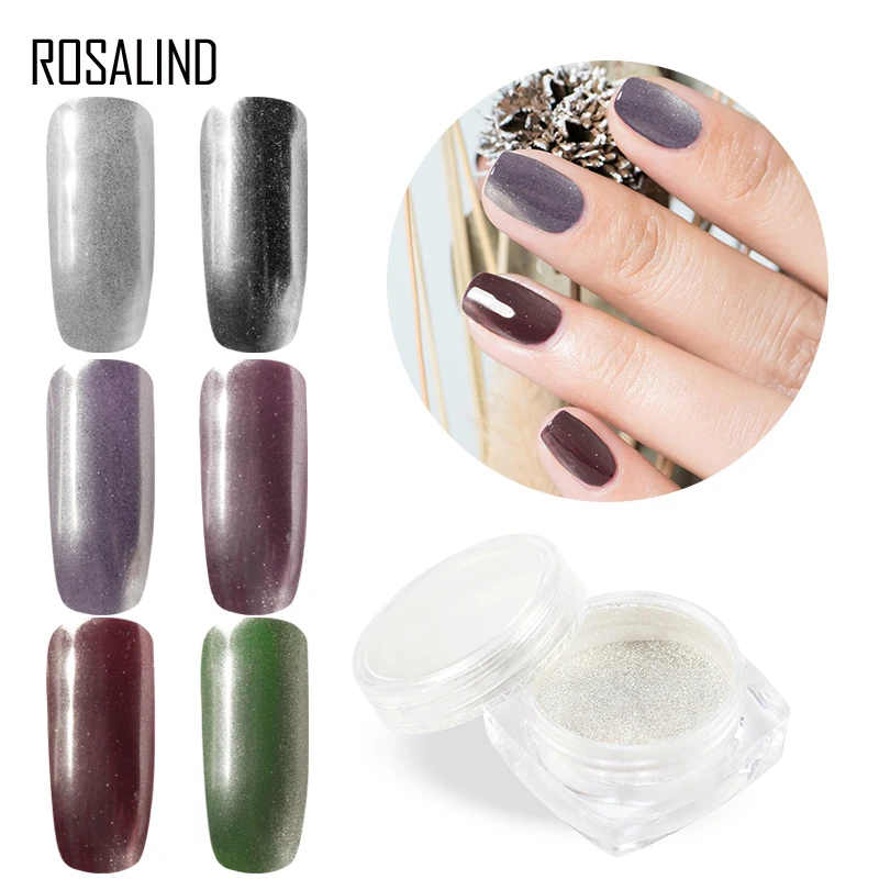 ROSALIND Mirror Nail Powder Sequin For Fine Art Gel Polish Pigment Dust Manicure Decoration Chrome Acrylic | Красота и здоровье